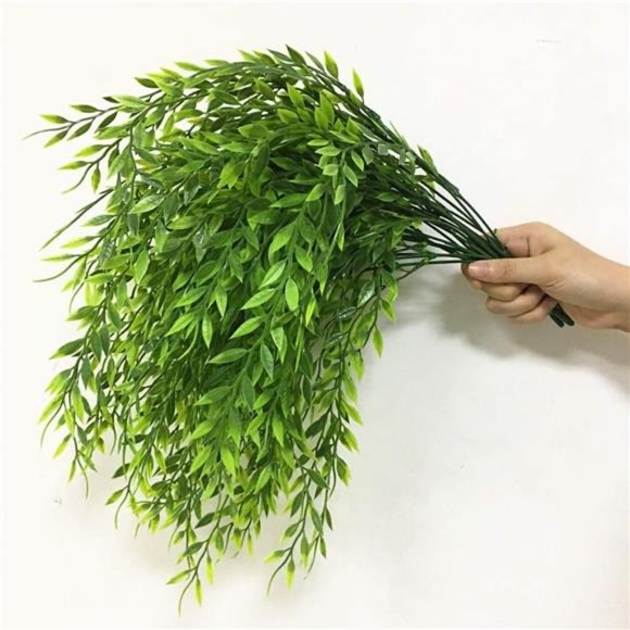4 Bundles Artificial Weeping Willow Plastic Plants Greenery Leaves Fake Hanging - Picture 4 of 6